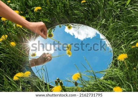 Similar – Image, Stock Photo Reflection of a human being