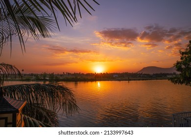 Nature landscape background, Beautiful sunset in Kompot,Cambodia