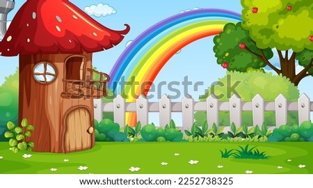 Nature landscape scene background with mushroom house illustration
Enspires art designers for making paintings and let new art designers and creators to Make much art content 
And excellent test 