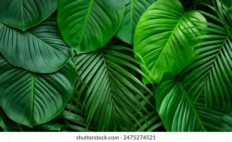 Nature leaves, green tropical forest, backgound concept - Powered by Shutterstock