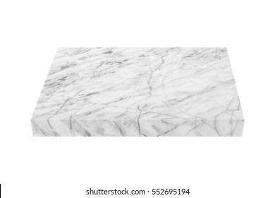 Nature Marble Block On White Background With Clipping Path