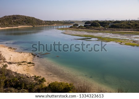 nature path with bridge and river in the De Mond coastal nature reserve, South Africa