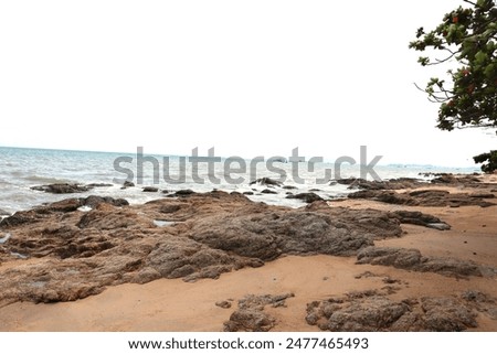 Similar – Foto Bild Küste mit Felsen und Meer im Sonnenuntergang