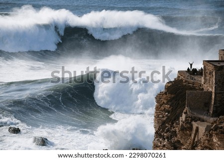 Nature raging on the beach with the biggest waves in the world