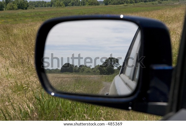 nature in rear view\
mirror