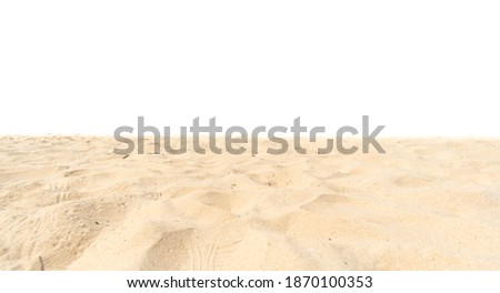 Nature sand beach texture in summer sun. Isolated on white sand texture in nature. Nature and travel concept.