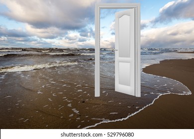 Nature scenes with doorway to a new world. easy to edit image. - Shutterstock ID 529796080