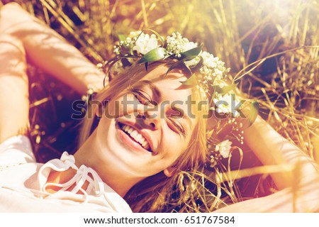 Similar – Image, Stock Photo cheerful woman in nature