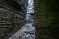 Nature Trail Through Sandstone Bluffs At Giant City State Park, Illinois, USA.