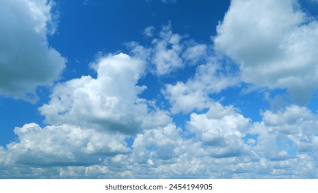 Nature weather blue sky. Clouds with blue light blue sky in horizon. Time lapse. - Powered by Shutterstock