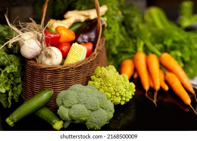 Natures Bounty. Cropped Picture Of An Assortment Of Fresh Vegetable Produce.