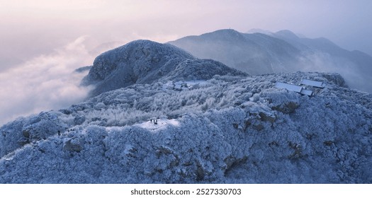 Nature's magical scenery, tourism exploration, snow capped mountains, horizon, mountaintop, sunrise - Powered by Shutterstock