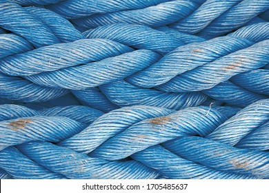 Nautical background. Old blue frayed ship rope closeup. Classic blue texture. - Shutterstock ID 1705485637