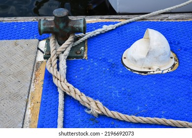 Nautical Boat Pier Details With Boat Line Dock Rope