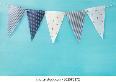 Nautical Concept Flags. Carnival And Birthday Party Background