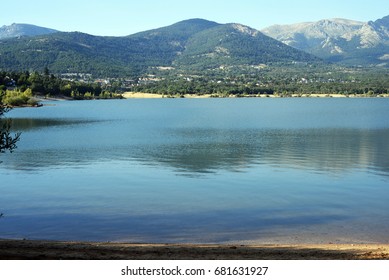 Navacerrada Reservoir In Summer, In The Community Of Madrid. Spain