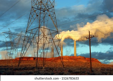 Navajo Generating Station,  Coal-fired Power Plant Located On The Navajo Nation, Near Page, Arizona, United States