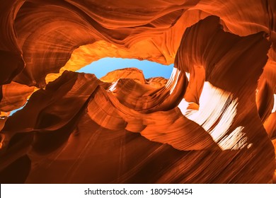 Navajo nation sandstone slot canyon antelope 4k image