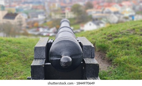 Naval Artillery On Top Of Varbergs Fortress