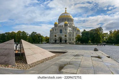 Naval Cathedral On Kotlin Island In Kronstadt.