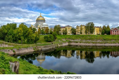 Naval Cathedral On Kotlin Island In Kronstadt.