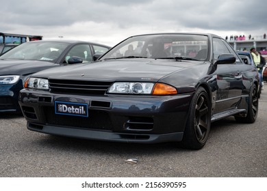 Navarre, Spain; May 5, 2022: Parked Black Nissan Skyline GT-R R32