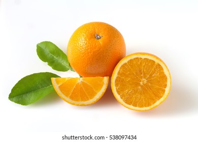 Navel Orange On White Background