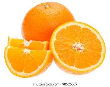 Navel Seedless Orange Isolated On White