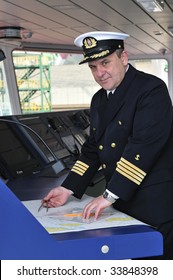 Navigation Officer Manages Devices Looking Ahead Stock Photo 33848398 ...