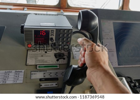 Navigational control panel and vhf radio