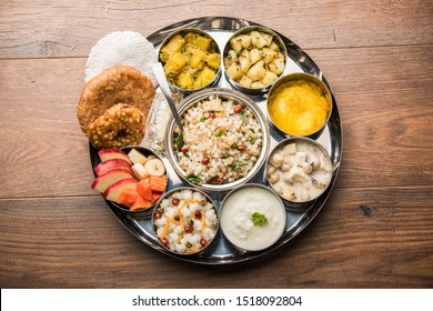 Navratri Upwas Thali / Fasting Food Platter, Selective Focus