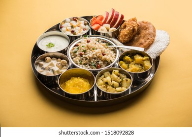 Navratri Upwas Thali / Fasting Food Platter, Selective Focus