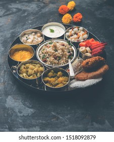 Navratri Upwas Thali / Fasting Food Platter, Selective Focus