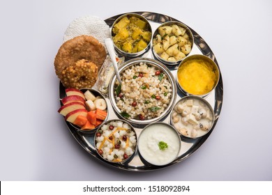 Navratri Upwas Thali / Fasting Food Platter, Selective Focus