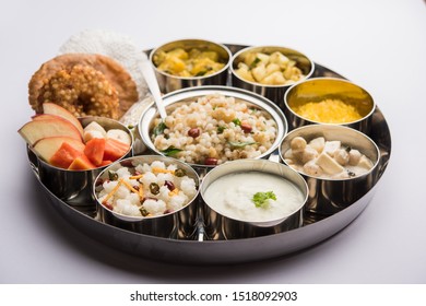 Navratri Upwas Thali / Fasting Food Platter, Selective Focus