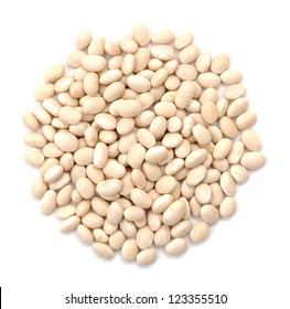 Navy Beans On White Background