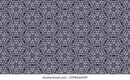 Navy blue and beige color, geometric seamless pattern for fabric. Vintage design for background. Textile , rugs, blanket, carpet texture. Aztec, American Indian Navajo style with floral elements.