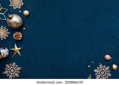 Navy Blue Christmas Frame Design 