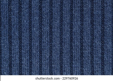 It Is Navy Blue Knitting Wool Texture For Pattern And Background.