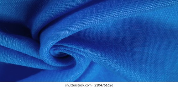 Navy Blue Silk Texture, Blue Fine Grain Fabric. Desktop Product, Display Perspective, Studio Photography. Product Demo Banner.