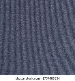 Navy Melange Ribbed Knitted Fabric Texture