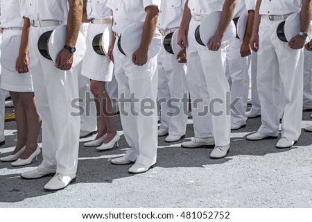 Navy personnel in formation