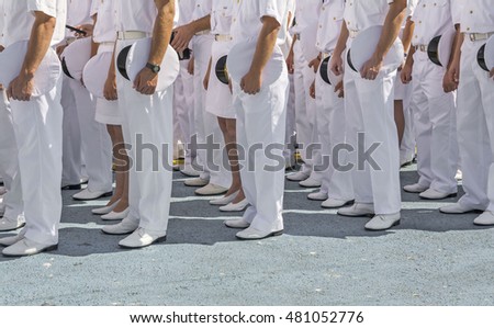 Navy personnel in formation