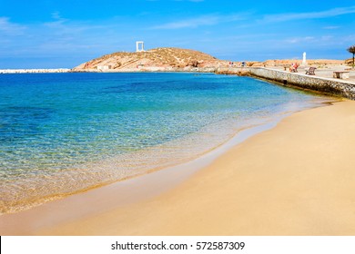 Naxos City Beach On Naxos Island In Greece