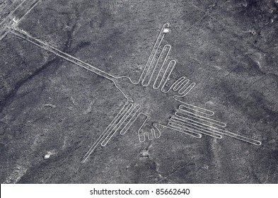 Nazca Lines - Humming Bird - Aerial View From A Plane