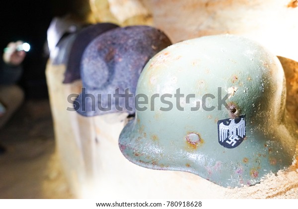 Nazi War Helmet in Caves
Under Odessa