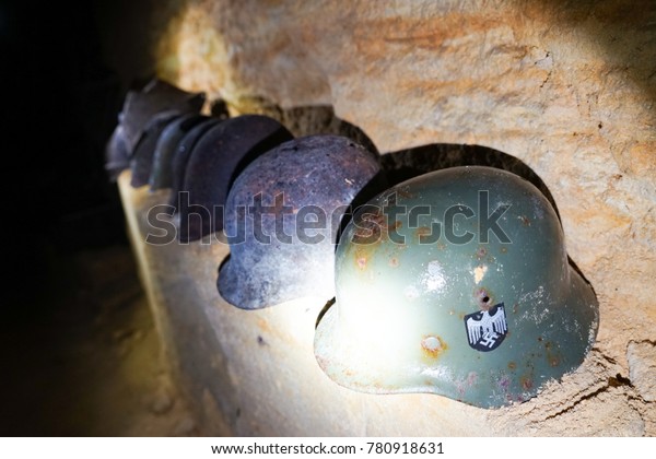 Nazi War Helmet in Caves\
Under Odessa
