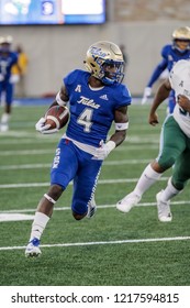 NCAA Football Tulane Vs Tulsa, Tulsa, USA - 27 Oct 2018: Tulsa Wide Receiver (4) Jarion Anderson Runs After Catch During Game Between Tulane Uni. Green Tide And Uni. Of Tulsa Golden Hurricane.