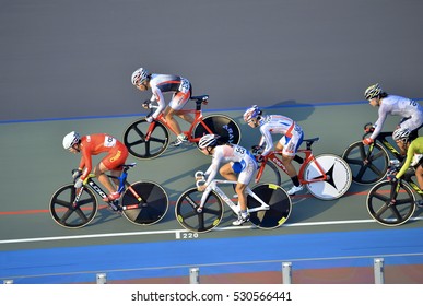 NCHEON September 22, 2014 - Cycling Athlete, Competing In The Incheon International Velodrom, Korea,, The 2014 Asian Games, Incheon, Korea.