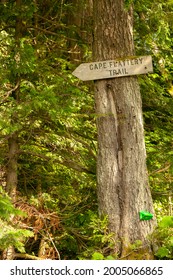 Neah Bay, Washington, USA. Makah Indian Reservation Near Cape Flattery Trail Sign.